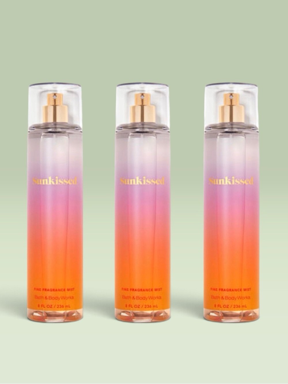 Bath and Body Works SUNKISSED Fine Fragrance Mist ~ 8 fl.oz. ( Lot of 3 )